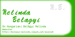 melinda belagyi business card